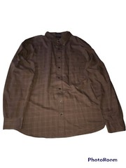 Dockers Men’s Classic Fit Button Down Shirt Brown No Wrinkles Stain Defender C28