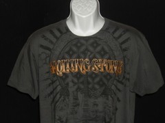 The Rolling Stone Collection Gray/Gold Letters Graphic Cotton S/S T-shirt Sz. L
