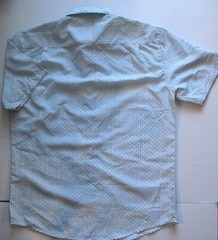 Bohio Men’s 100% Microfiber Shirt Button Down Casual Short Sleeve Blue Print, M