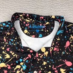Chubbies The Paint Drips Performance Polo Shirt Mens L Black Causal Golf