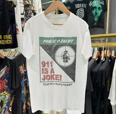 Public Enemy 911 Is A Joke Washed T-Shirt White L