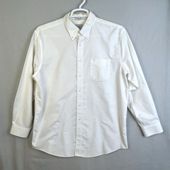 L.L. Bean White Button Down Collar Shirt Men 17 – 34 Wrinkle Resistant Trim Fit