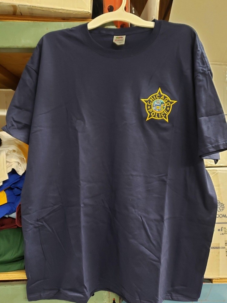 CHICAGO POLICE EMBROIDERED STAR T-SHIRT all sizes