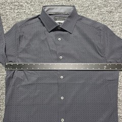 Report Collection X4 Performance Stretch Shirt Men Small Slim Fit Navy Geometric