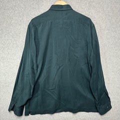 Testitalia Mens Large Lyocell Button Down Shirt Teal Green Italy Slit Pockets