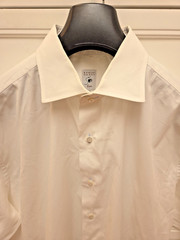 Robert Talbott Estate Classic Button Down, Men 17.5R, White W/ White Pinstripe