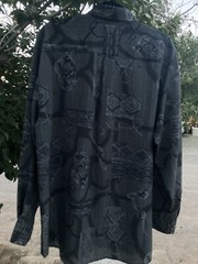 Puchini Men’s 100% Microfiber Button Up Shirt Rope Silver Button Size Large