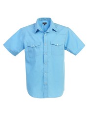 Gioberti Mens Casual Western Solid Short Sleeve Shirt with Pearl Snaps Size S-5X