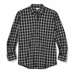 Steven Alan Reverse Seam Plaid Button Down Shirt Mens XL Black Blue Made in USA