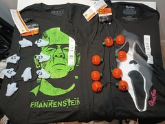 Halloween Lot NWT Ghost Face Scream Frankenstein T Shirts Large Light Up…