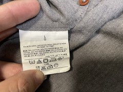 Old Navy Mens Sz L 1/2 Button Pullover Cotton Blend Shirt Gray Henley Collared