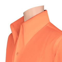 Orange High Open Button Down Collar Buttonless Men’s Formal Summer Party Shirt