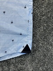 American Breed Mens Modern Fit Short Sleeve Shirt S Blue Palm Print 100% Cotton