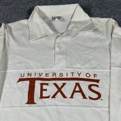 Third Street Sportswear Long Sleeve Polo Mens Size L White University of Texas