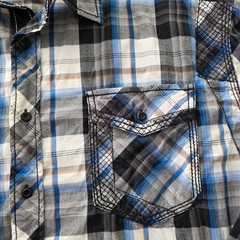 Buckle Black Mens Athletic Fit Plaid Button Down Shirt BB087NM Black Blue XXL
