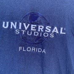 Universal Studios Florida Embroidered Blue T-Shirt Men’s Size L Graphic Tee