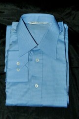 NEIL BARRETT Blue Long Sleeve Button Down Shirt sz 17 Made in Italy UNWORN