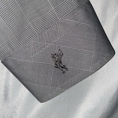Ashworth Men’s Long Sleeve Linear Black/White Windowpane Dress Golf Shirt Large