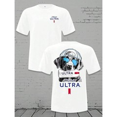 Men’s Loose Crewneck T – Shirt – Michelob Ultra Cool Dog (Sunglasses & Cap) Grap