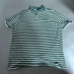 Ben Sherman Green and White Striped Polo Shirt Size M