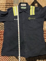 🟩🟩🟩 BLACKHAWK MINING COAL COMPANY ISSUED REFLECTIVE STRIPES MINER SHIRT LARGE