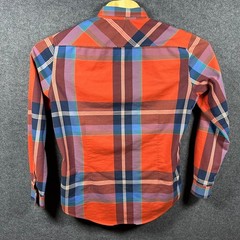 Vintage 7 Diamonds Plaid Button Down Shirt Men’s Size Medium Orange Blue Purple