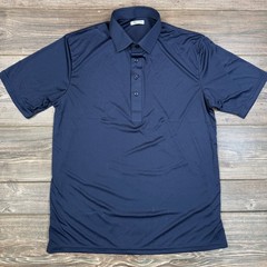 Collars & Co Mens Size Medium Relaxed Dress Collar Polo Navy Blue Performance
