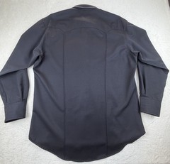 VTG Pendleton Round-up 100% Virgin Wool Black Pearl Snap Button Down Shirt Large