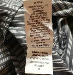 Chaps Custom Fit Long Sleeve Button-down black white striped Mens Shirt New NWT