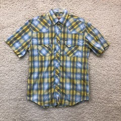Rafter C Button Up Shirt Extra Large Mens Yellow Pro Flex Performance Pearl Snap