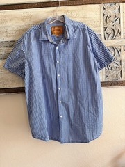 Red Camel Men’s Gingham Button Down Shirt Short Sleeve Size XL