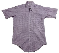 Vintage Donegal’s Button Front Never Press Men’s Medium Shirt Retro Fly Collar