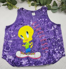 VTG Looney Tunes Tweety Bird Clueless 1997 Size S/M Purple Tie Dye Made in USA