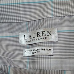Lauren Ralph Lauren Slim Fit Stretch Plaid Shirt Gray 16 34/35 L