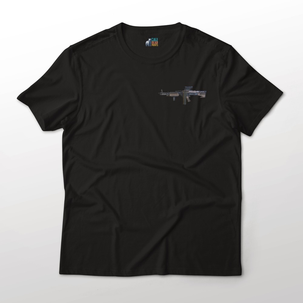 M60E6 Modernized General Purpose Machine Gun Gun Art Chest Graphic T-Shirt