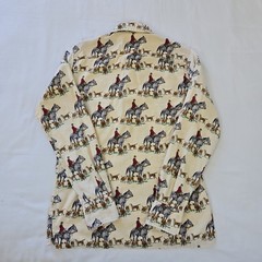 VTG 70s Gant AOP Equestrian Horse Hunting Print Long Sleeve Button Shirt Mens M