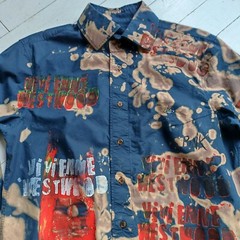 VIVIENNE WESTWOOD SHIRT Size L – CUSTOMISED Hand PRINTED by Paul McNeil STUNNING
