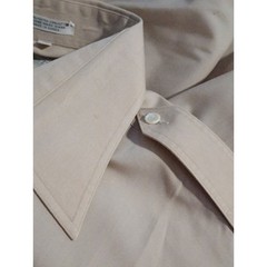 Christian Dior Monsieur 1990s Cotton Point Collar Beige Shirt XL