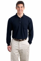 Port Authority Mens Long Sleeve Silk Touch Polo Shirt with Pocket K500LSP