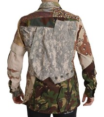 DOLCE & GABBANA Shirt Multicolor Button Down Patchwork IT42/US16,5/L 2200usd