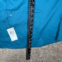 Van Heusen Flex Regular Fit Stretch Dress Shirt Pool Blue 17 32/33 XL NEW