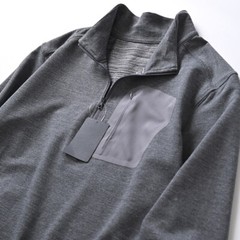 Men Half Zipper Pullover Long Sleeve Quick Drying Breathable Sports Shirt