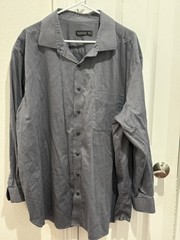 Rochester Non-Iron Cotton Houndstooth Dress Shirt Gray 18.5 34/35