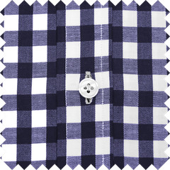 High Open Bow Collar Buttonless Navy Blue Gingham Checks Formal Event Mens Shirt