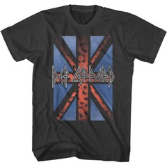 Def Leppard Logo Leopard Union Jack Flag Men’s T Shirt Rock Band Merch