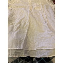 American Eagle Linen Cotton White Button Front Shirt Large Tall (TD)