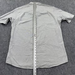 Pendleton Button Up Shirt Large Grey Micro Pattern Short Sleeve Fitted Mens