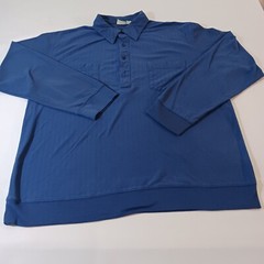 Haband Quarter Button Men’s Blue Collar Shirt Long Sleeve Sz XL Made In Mongolia