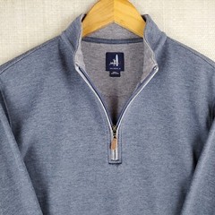 JOHNNIE-O Size Small Mens Blue 1/4 Zip Soft Cotton/Lyocell Pullover Sweatshirt