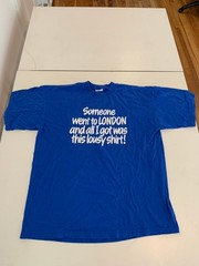 London Souvenir Shirt XL Blue Funny Travel Graphic Humor England United Kingdom